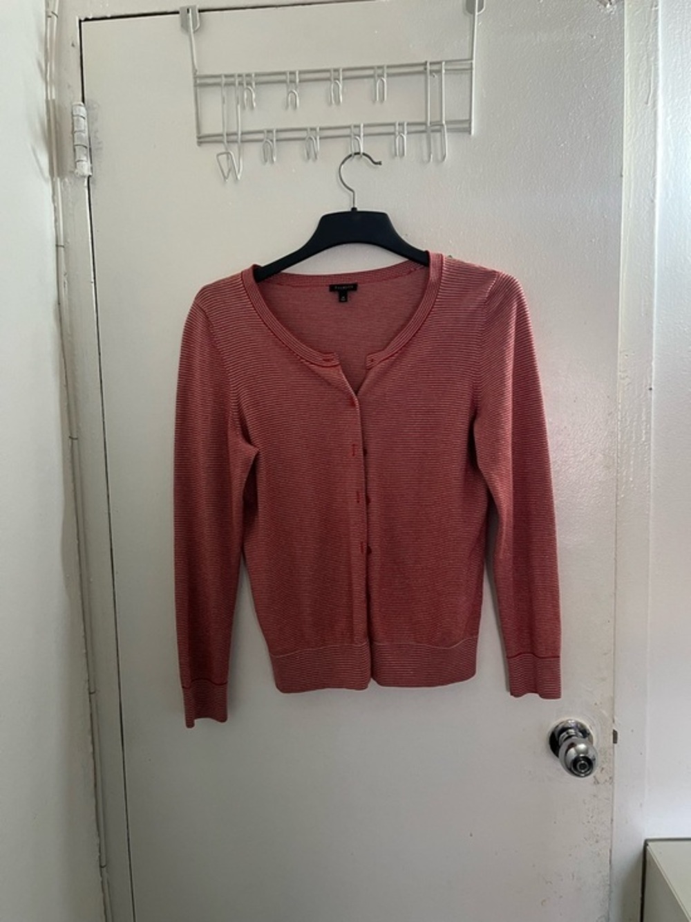Talbots Rose-Striped Button Cardigan